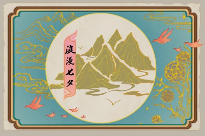 金丝暗纹远山画框（有字）
